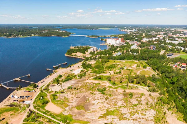 Letecký Letní Pohled Park Katariina Seaside Kotka Finsko — Stock fotografie