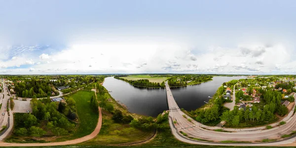 Vista Panorámica Aérea Ciudad Inkeroinen Río Kymijoki Finlandia — Foto de Stock