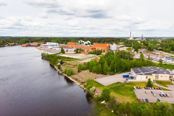 Luftaufnahme Der Stadt Inkeroinen Fluss Kymijoki Finnland — Stockfoto