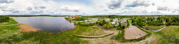 Flygfoto Över Staden Inkeroinen Vid Floden Kymijoki Finland — Stockfoto