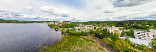 Finlandiya Kymijoki Nehrindeki Inkeroinen Kentinin Hava Panoramik Görüntüsü — Stok fotoğraf