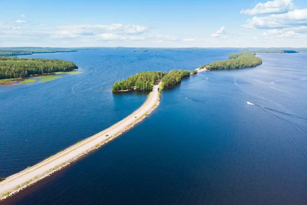 Vista Aérea Pulkkilanharju Ridge Lago Paijanne Parque Nacional Paijanne Finlândia — Fotografia de Stock