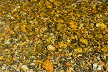 Finlandiya 'nın Paijanne gölündeki berrak sularda görülen dibe vurmuş haldeyim.