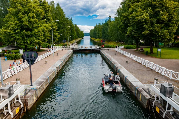 Asikkala Finlandia Julio 2020 Vaaksy Canal Entre Dos Grandes Lagos — Foto de Stock