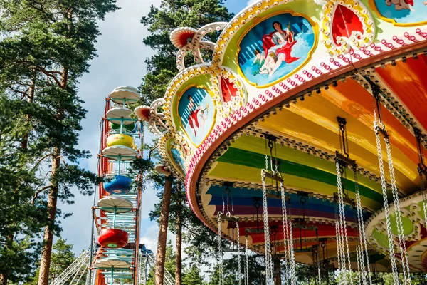 Kouvola Finnland Juli 2020 Fahrgeschäfte Swing Carousel Und Star Flyer — Stockfoto