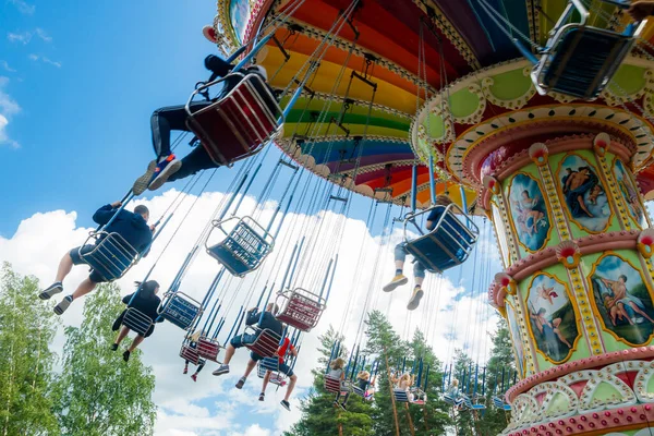 Kouvola Finlande Juillet 2020 Ride Swing Carousel Dans Parc Attractions — Photo