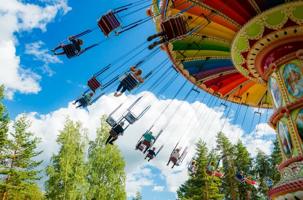 Kouvola Finlande Juillet 2020 Ride Swing Carousel Dans Parc Attractions — Photo