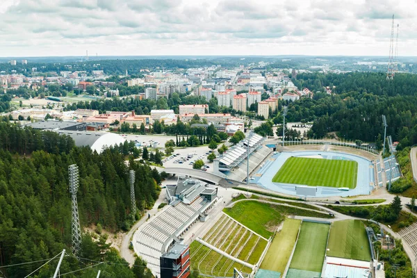 Lahti Finlandia Agosto 2020 Vista Ciudad Lahti Centro Deportivo Desde — Foto de Stock