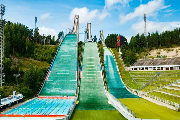 Lahti Finlandia Sierpnia 2020 Ośrodek Sportowy Lahti Trzema Wieżami Skokowymi — Zdjęcie stockowe