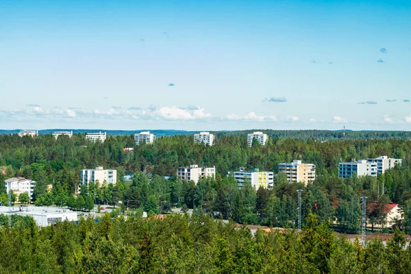 Vacker Utsikt Från Ovan Över Staden Kouvola Från Sluttningen Mielakka — Stockfoto