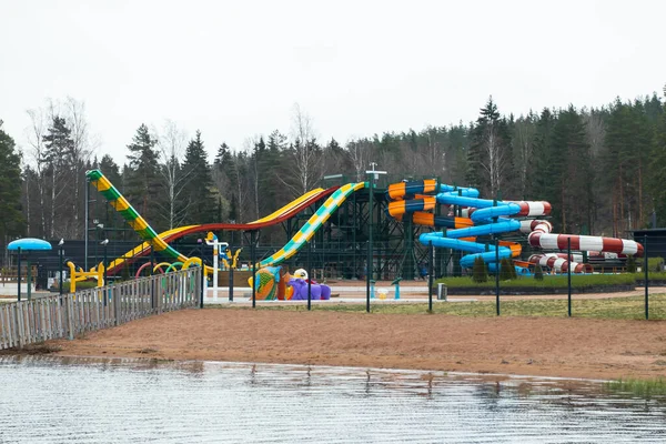 Kouvola Finnország 2020 Május Tavasszal Üres Tykkimaki Aquapark — Stock Fotó