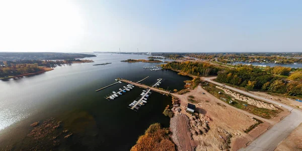 Aerial Panoramic Autumn View Old Hamina City Finland — Stock Photo, Image