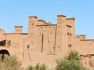 Fas 'taki Ait Benhaddou' nun Antik Çamur Tuğlası Şehir Kapısı