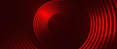 kırmızı soyut arka plan örtüşmesi koyu uzayda parlayan daireler çizgisi dekorasyonu