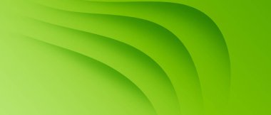 Abstract green wave background. Dynamic shape composition with soft gradient