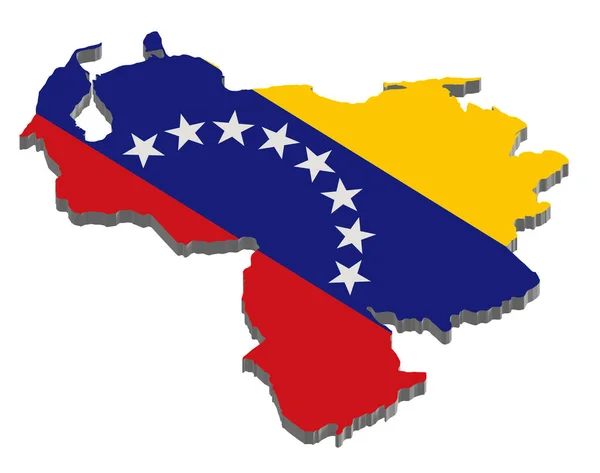 Gedetailleerde Illustratie Van Een Kaart Van Venezuela Met Vlag Illustratie — Stockfoto