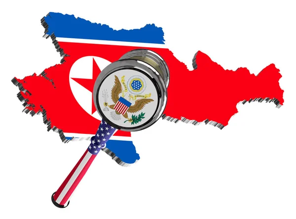 Mapa Coreia Norte Sanções Dos Estados Unidos Contra Coreia Norte — Fotografia de Stock