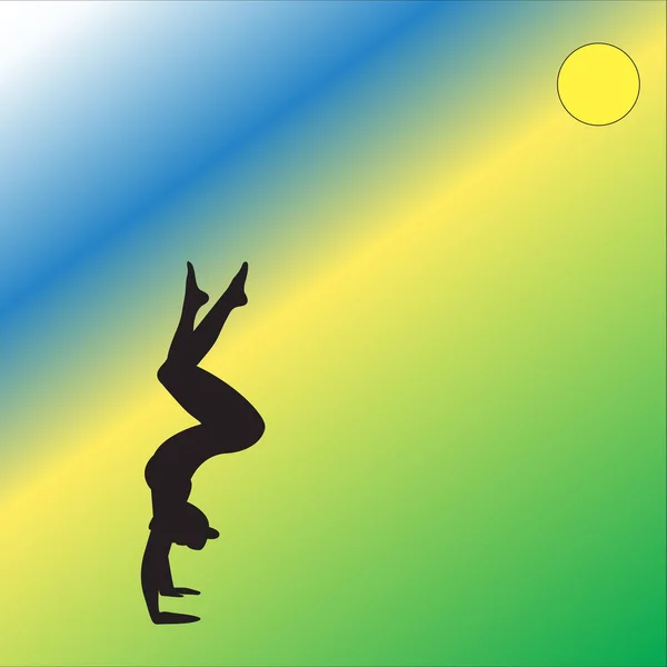 Silhouetten Von Frauen Die Yoga Übungen Machen Ikonen Der Flexiblen — Stockvektor