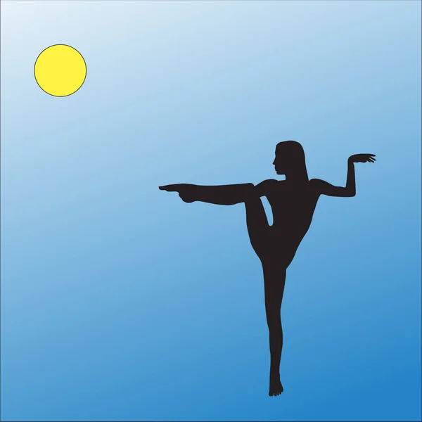 Silhouetten Von Frauen Die Yoga Übungen Machen Ikonen Der Flexiblen — Stockvektor