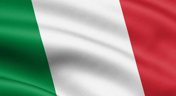 Итальянский Флаг Дующий Ветру Фон Текстуры Рендеринг Волна — стоковое фото