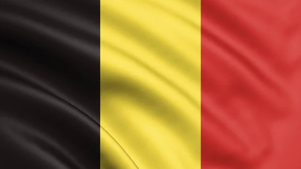 Die Belgische Flagge Weht Wind Hintergrund Textur Brüssel Belgien Rendering — Stockfoto