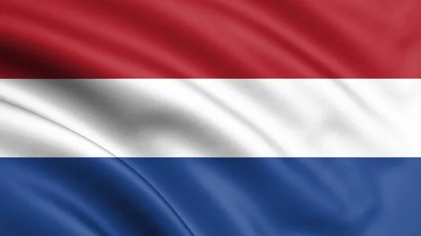 Nederlandse Vlag Waait Wind Achtergrondstructuur Rendering Golf Illustratie — Stockfoto