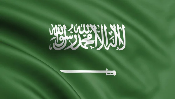 Saudi Arabische Flagge Weht Wind Hintergrund Textur Riad Darstellung Flagge — Stockfoto