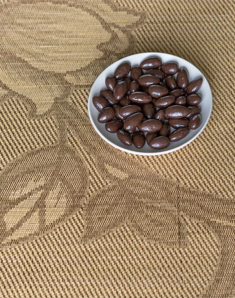 Immagine Cibo Vicino Caramelle Latte Cioccolato Mandorle Extra Scure Texture — Foto Stock