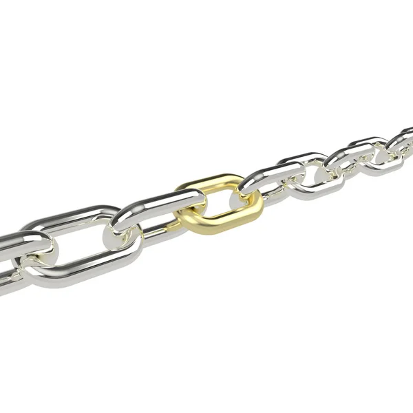 Silver Chain Red Link Center Which Beginning Heat Rest Isolated — Stock Photo, Image