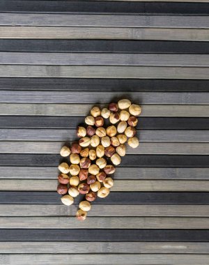 Arka plan görüntüsü için sağlıklı gıda fındık kadar kapatın. Fındık doku üzerinde Üstten Görünüm