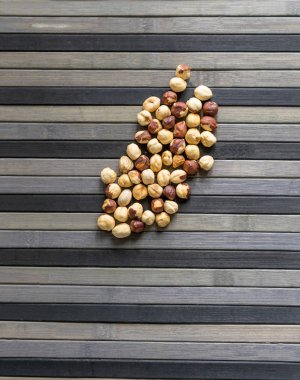 Arka plan görüntüsü için sağlıklı gıda fındık kadar kapatın. Fındık doku üzerinde Üstten Görünüm 