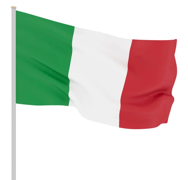 Itálie Vlajka Vlající Větru Texturu Pozadí Vykreslování Vlna — Stock fotografie