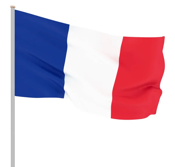 Bandera Francia Soplando Viento Textura Fondo Rendering Wave Uefa Euro — Foto de Stock