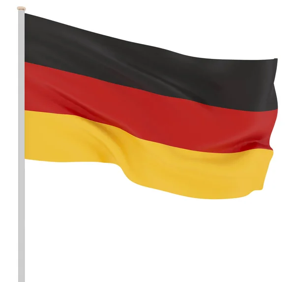 Bandera Alemania Soplando Viento Textura Fondo Rendering Wave Ilustración — Foto de Stock