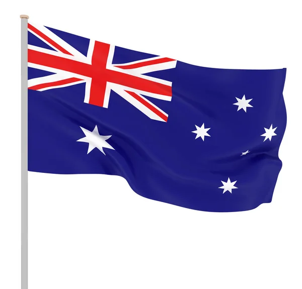 澳大利亚国旗在风中飘扬 背景纹理 挥舞国旗 — 图库照片