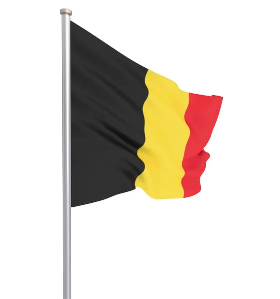 Die Belgische Flagge Weht Wind Hintergrund Textur Brüssel Belgien Rendering — Stockfoto