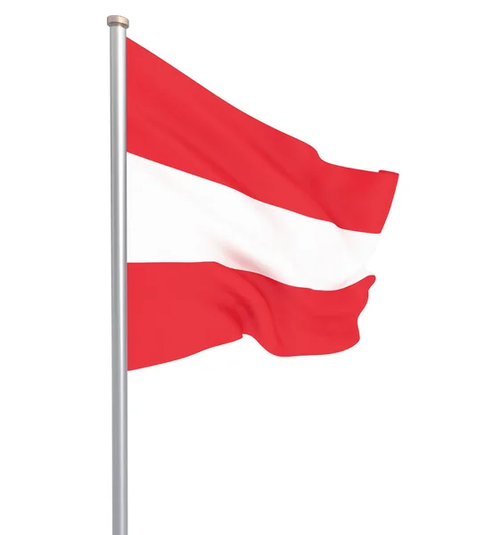 Прапор Австрії Дме Вітрі Ізольований Білому Фонова Текстура Відні Австрія — стокове фото