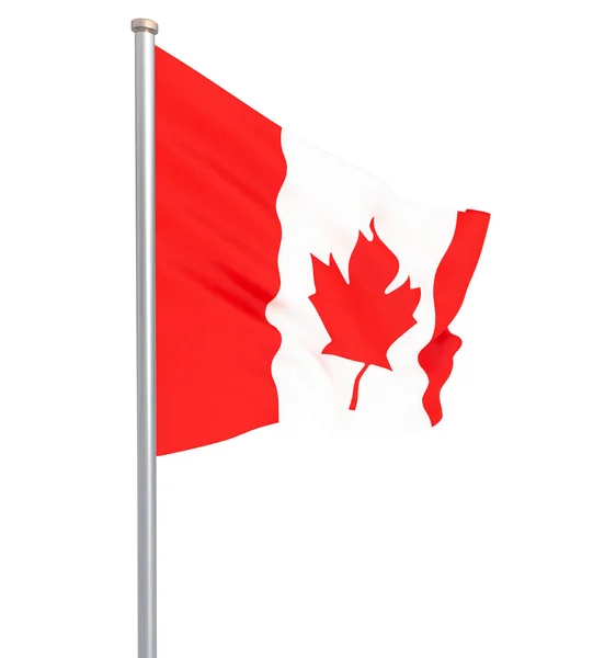 Флаг Канады Развевается Ветру Фон Текстуры Рендеринг Размахивание Флагом Иллюстрация — стоковое фото