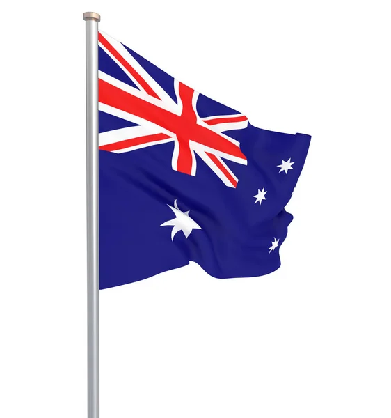 Australische Flagge Weht Wind Hintergrund Textur Darstellung Flagge Schwenkend Illustratio — Stockfoto