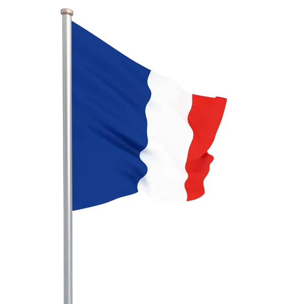 Bandera Francia Soplando Viento Textura Fondo Rendering Wave Uefa Euro — Foto de Stock