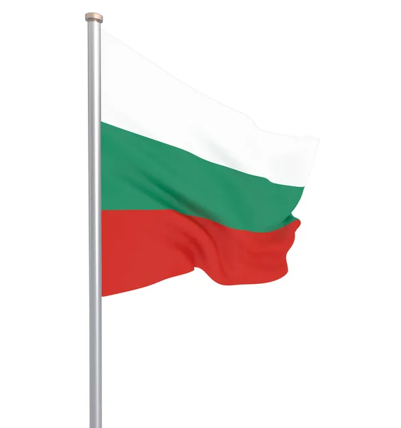 Bulgária Zászlója Fúj Szél Háttérmintázat Izolált Fehér Sofia Bulgária Renderelés — Stock Fotó