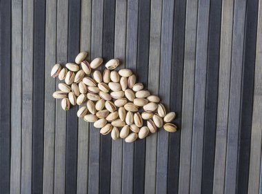 Arka plan görüntüsü için sağlıklı gıda fıstık fındık yakın. Üst görünümde doku fındık fıstık kadar mock