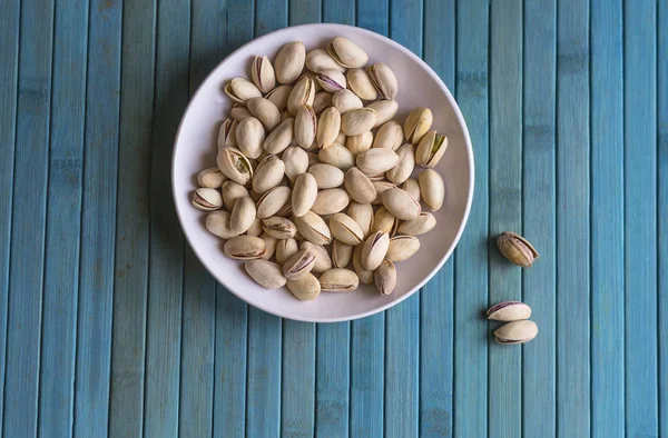 Healthy Food Background Image Close Pistachios Nuts Texture Top View — Stock Photo, Image