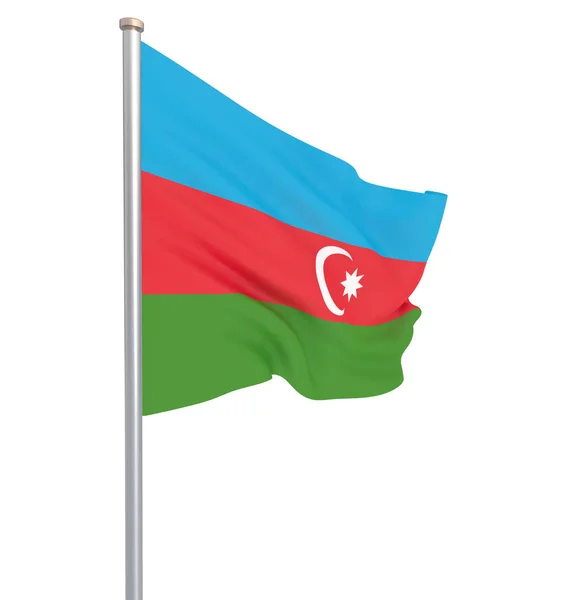 Bandeira Azerbaijão Soprar Vento Textura Fundo Renderização Acenando Bandeira Isolado — Fotografia de Stock