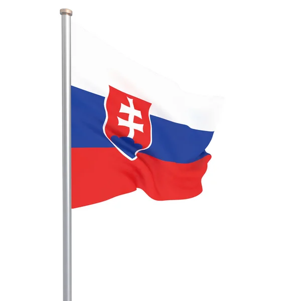 Slovakia Flag Blowing Wind Background Texture Rendering Wave Isolated White — Stock Photo, Image