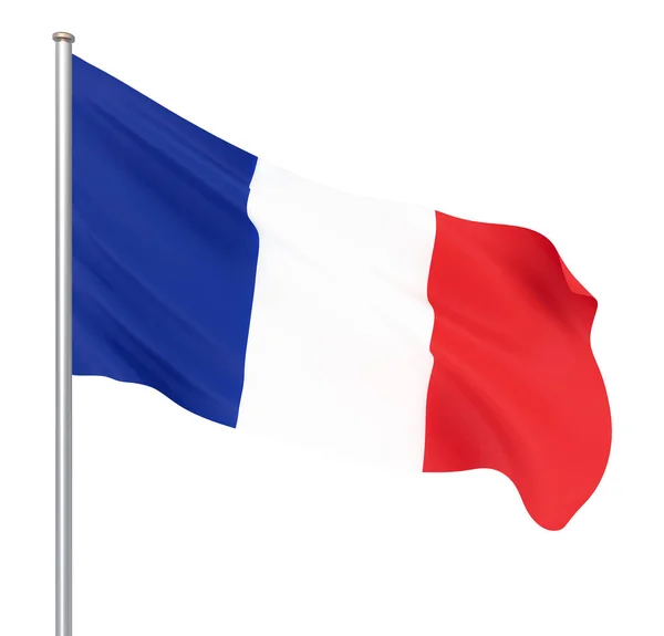 Drapeau France Soufflant Dans Vent Texture Fond Rendement Vague Uefa — Photo