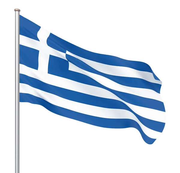 그리스 국기입니다 그리스의 국기를 흔들며 아테네 일러스트 — 스톡 사진