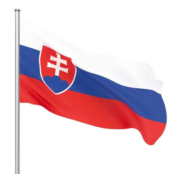 Bandera Eslovaquia Soplando Viento Textura Fondo Rendering Wave Aislado Sobre — Foto de Stock
