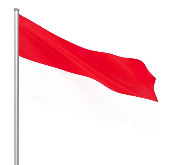 Indonesien Flagga Blåser Vinden Bakgrundsstruktur Jakarta Rendering Viftande Flagga Isolerad — Stockfoto