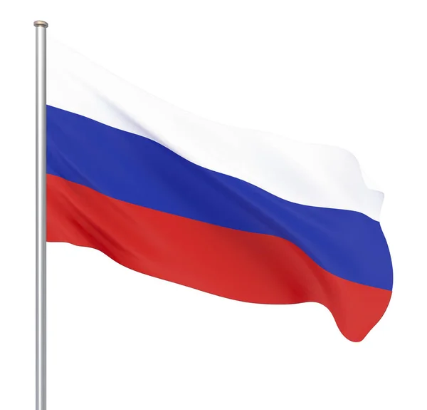 Sventolando Bandiera Nazionale Colorata Della Russia Struttura Dello Sfondo Rendering — Foto Stock